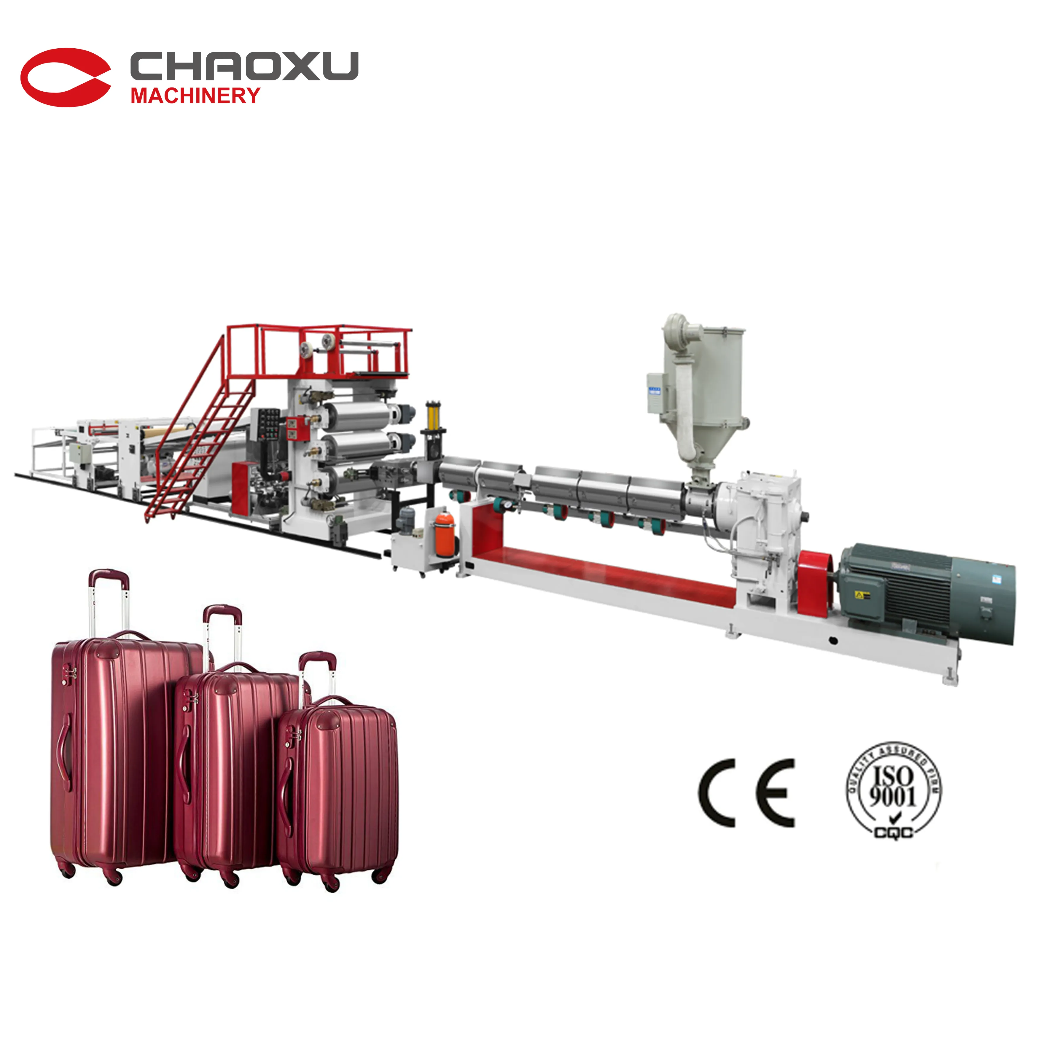 Luggage Manufacturing Process ABS PC Pellets Single Screw Extruder For Luggage Bags