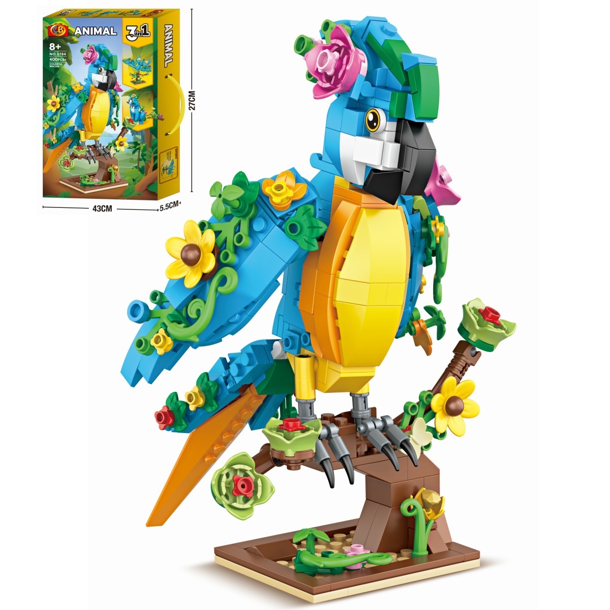 2784 perroquet multicolore 400pcs en boîte