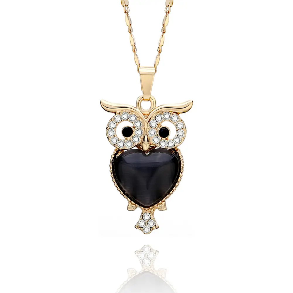 جديد الإبداعية تصميم البلوز قلادة الطيور المجوهرات بالجملة شخصية اسم قلادة البومة الماس المرأة قلادة
