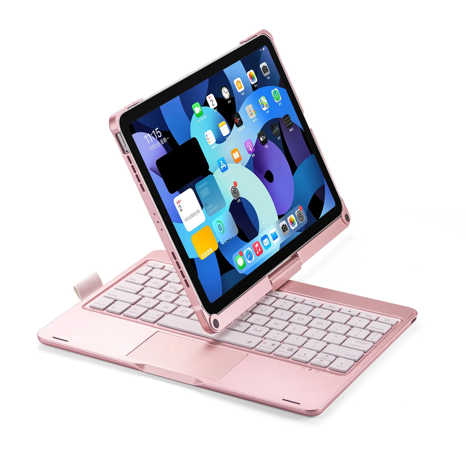 Rotatable Pencil Holder Touchpad Keyboard Case For Ipad Pro 11Inch 2021 2020 3Rd 2Nd 1St Gen Ipad Air 10.9 4Th Generatio