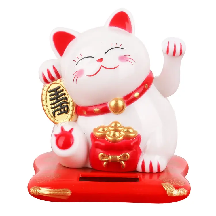 Agitant le chat chanceux énergie solaire japonais Fortune chat chanceux pour la décoration de voiture vente chaude belle décoration de la maison mignonne émail GY