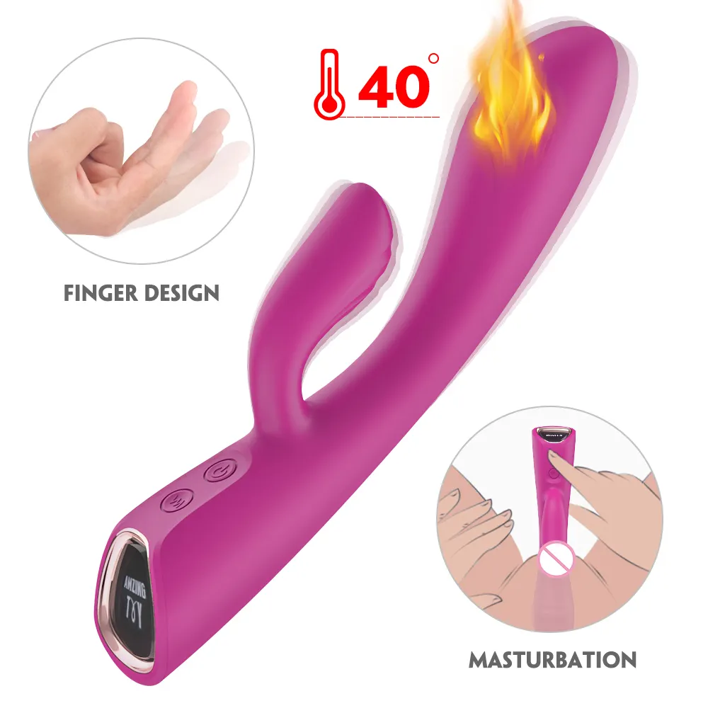 Dedo forma dupla vibração vibrador g local brinquedo do sexo mulheres massager aquecimento luxo menina masturbação vibrador