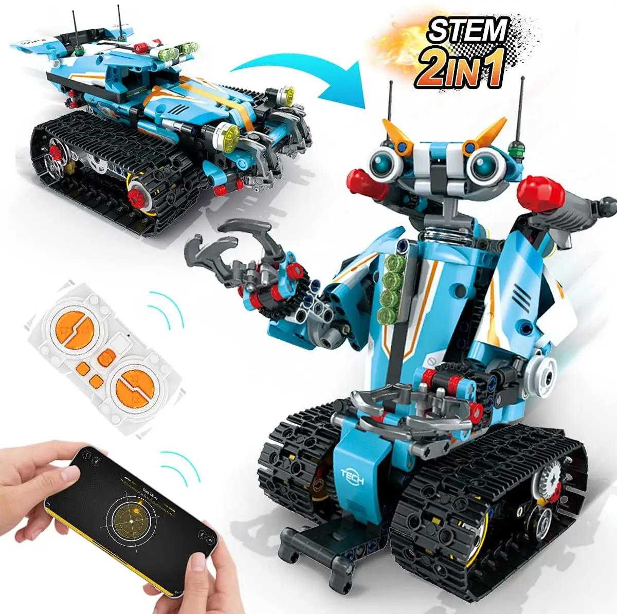 Panlos 675001 Mainan Robot Mobil RC 701 Buah, KIT Bangunan Dapat Diprogram Blok Bangunan, Mainan STEM Pendidikan untuk Anak-anak