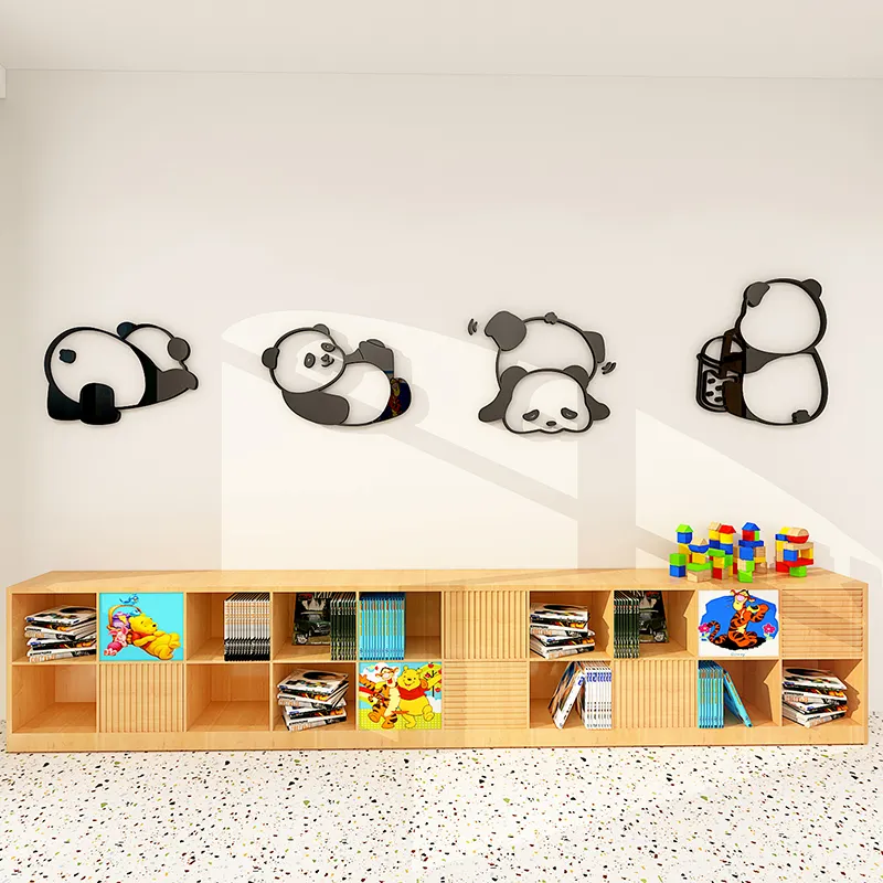 Schöne Panda Kombination Wanda uf kleber 3D Acryl Wanda uf kleber Kindergarten Kinderzimmer Home Decoration Wandt attoo