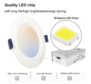6インチ超薄型減光可能照明5CCT切り替え可能LED 12W ETL認定エネルギースターIP44ジャンクションボックス付き - Product Image 4