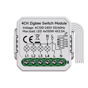YiHiOO 4 canali Zigbee Smart relè modulo con 100 AC-240V Tuya Smart Life App per la casa - Product Image 1
