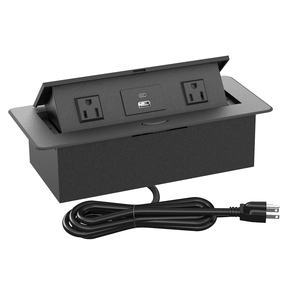 Toma de corriente de panel emergente de escritorio con carga USB de 20W con 2 salidas de CA Caja de conexión multimedia - Product Image 1