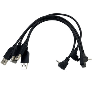 OEM定制USB 2.0 a公到左角度5针微型Usb公电缆0.3m 1ft - Product Image 3