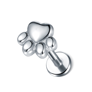 ต่างหูหมุดเจาะหูทำจากเหล็กสำหรับ316L เจาะหูมีห่วงรูปแมวต่างหูรูปดาวที่ติ่งหู - Product Image 4