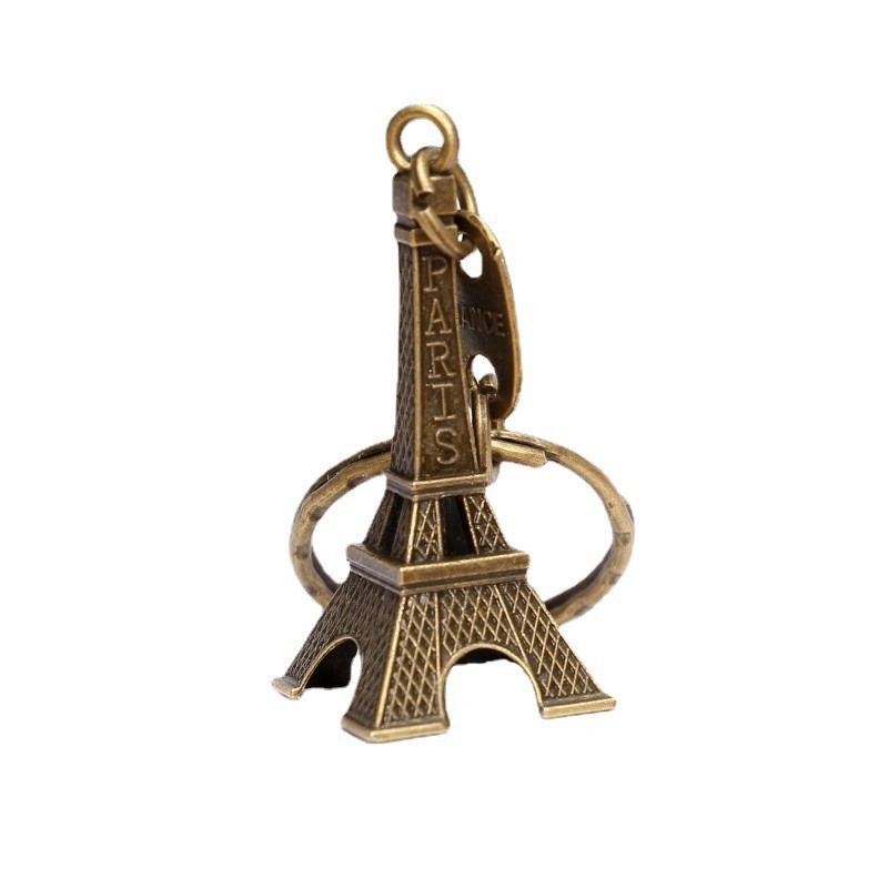 Metal keychain, Eiffel Tower, bronze color