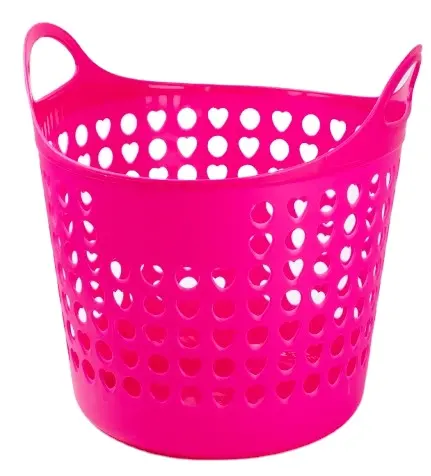 Cesto portabiancheria in plastica di colore rosa di vendita calda per la pulizia dell'abbigliamento cestini portabiancheria in plastica di qualsiasi dimensione
