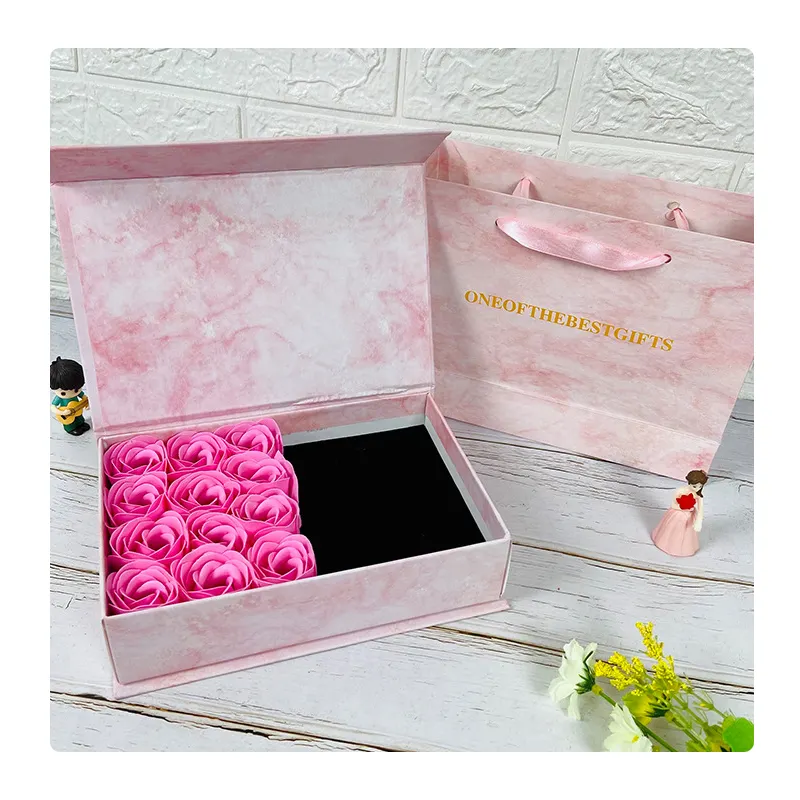 Venda superior certificado iso não mínimo alta qualidade materiais rosa de sabão flores embalagem fábrica da china