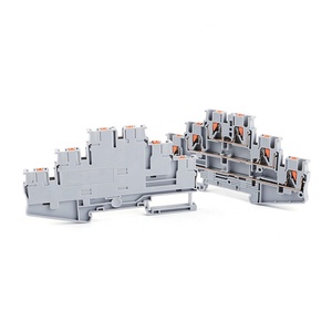 PT2.5-3L 24-12 AWG Electrical 2.5mm Third Layer Three Level <strong>Spring</strong> Cgae <strong>Push</strong>-in <strong>Spring</strong> Din Rail <strong>Terminal</strong> <strong>Block</strong> - Product Image 3