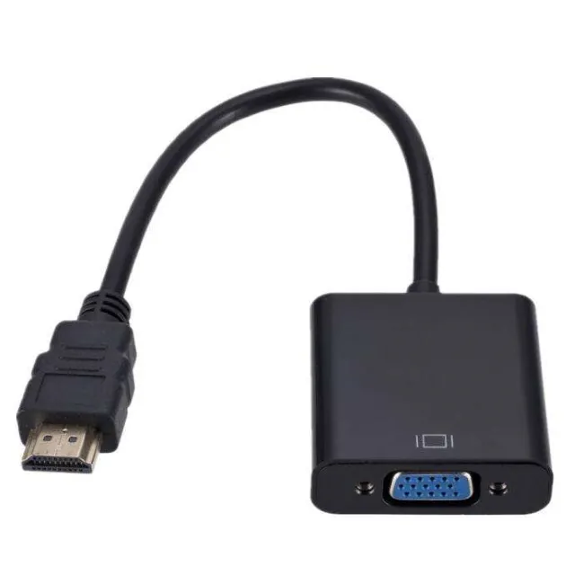 HD 1080P HDMI ל-vga כבל ממיר עם אודיו אספקת חשמל HDMI זכר ל-vga נקבה ממיר מתאם עבור מחשב נייד Tablet PC טלוויזיה