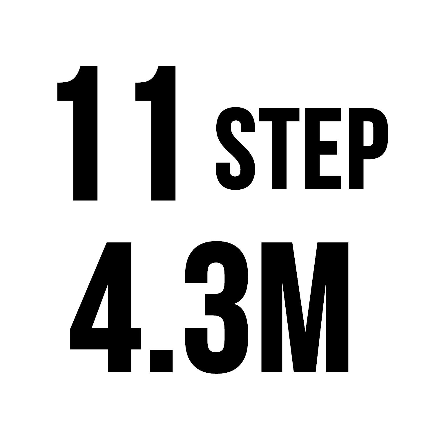 11 marches 4,3 m de longueur