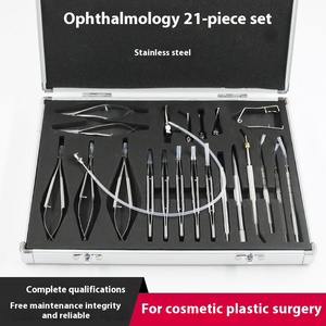 Kit d'instruments microscopiques ophtalmiques de 21 pièces pour la chirurgie de la cataracte blanche Outils essentiels de puissance manuelle comprenant des pinces en acier - Product Image 2