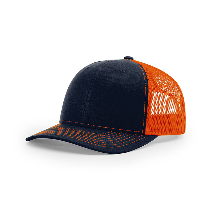 Navy blue + orange mesh