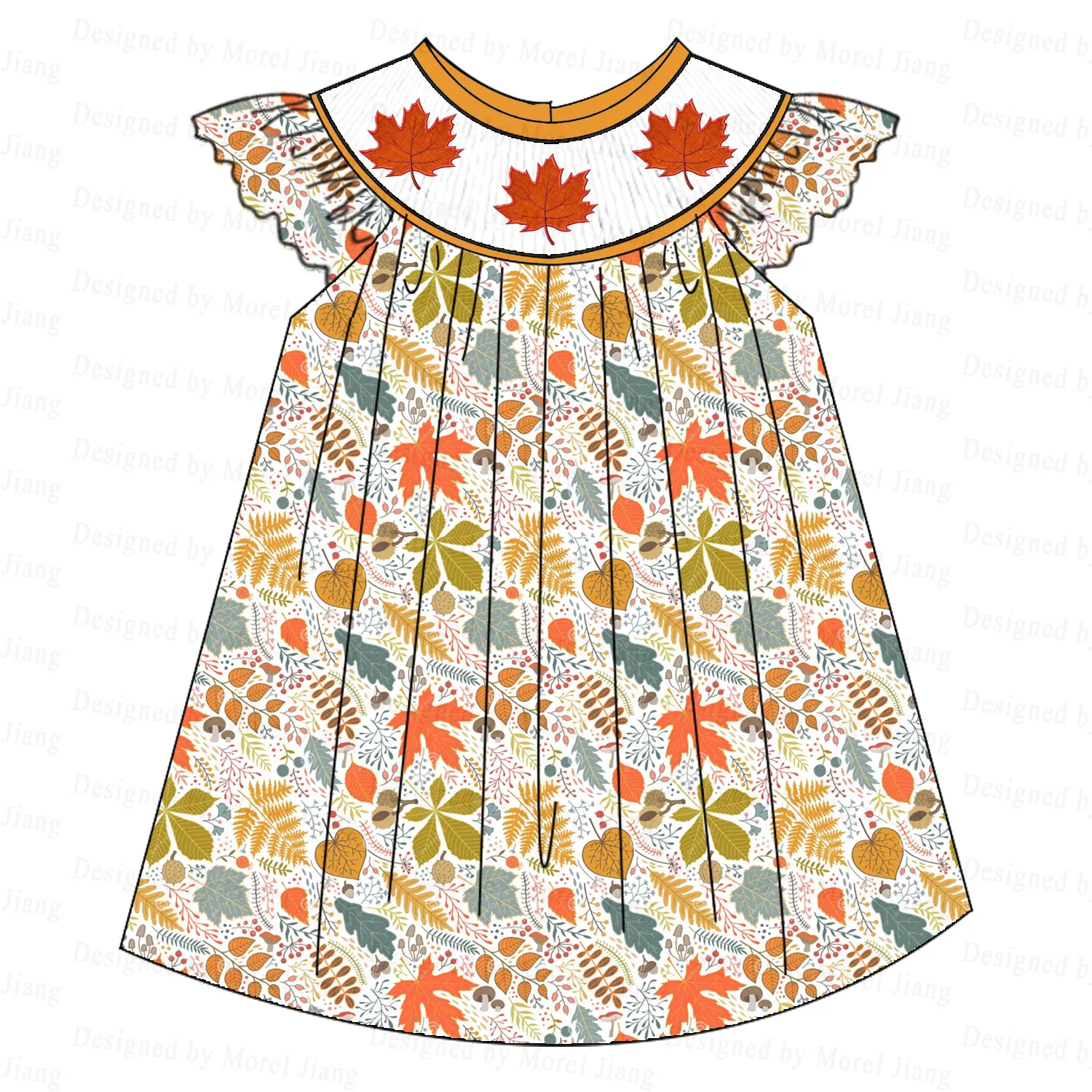 סגנונות סתיו מותאמים אישית 2024 בגדי עיצובים פופולריים עם רקמה חלופה שמלות תינוקות-Puresun