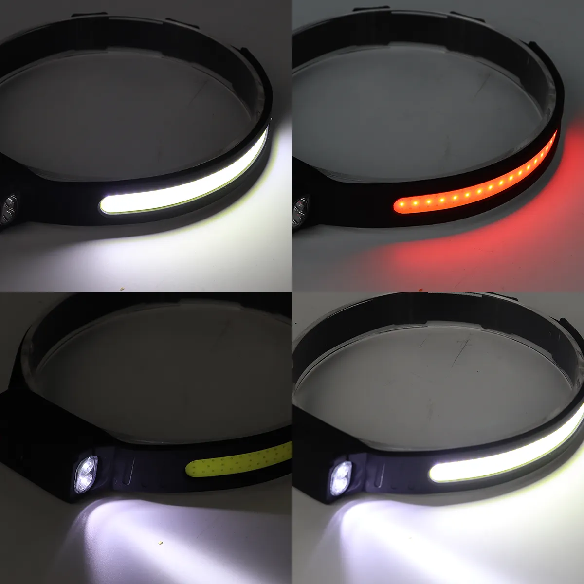 Intelligent induction USB charging induction headlights COB silicone lightweight strong light night running silicone headlights