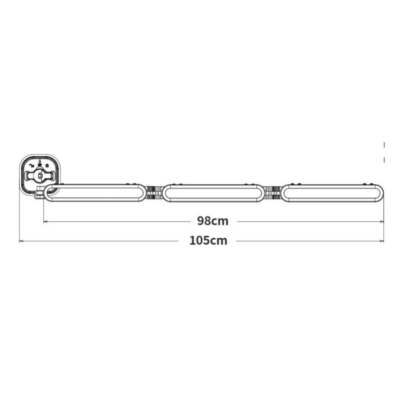 (Suction Cup)105cm-3 folds with Open-ring Hanging Rod
