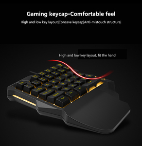 Teclado de una sola mano G30 para juego de teléfono móvil, periféricos de ordenador con ratón y luz de fondo colorida, combo de ratón - Product Image 5