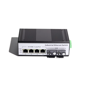 TP-Link Din-Rail産業用100MbpsイーサネットPOEスイッチ4 & 2ポートSC光ファイバーネットワークスイッチ65W POE機能付き