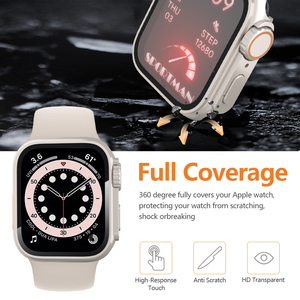 Custom <strong>2</strong> in <strong>1</strong> 41mm 45mm PC Material Smart Watch Case Cover with Tempered Glass Screen Protector for Iwatch 9 8 <strong>7</strong> Smartwatch Case - Product Image 3