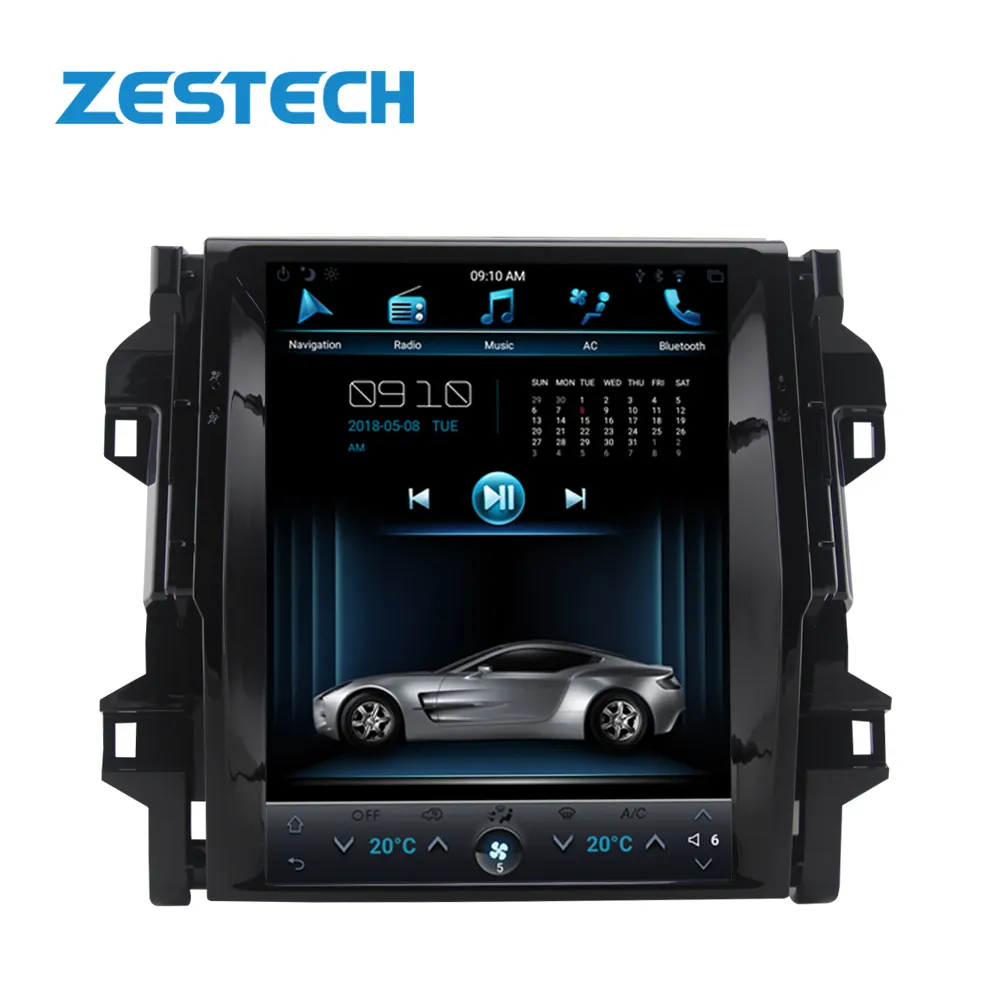 ZESTECH מפעל 12.1 אינץ אנדרואיד אנכי טסלה מסך עבור טויוטה Fortuner 2016-2019 רכב רדיו GPS מערכת אבזרים