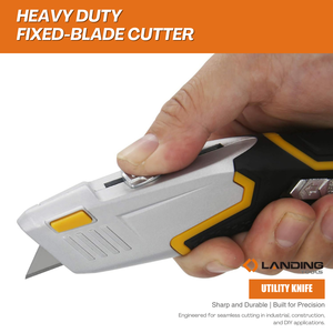 521007 Auto Loading 3-Position Retractable Fixed Blade Utility Knife , Heavy <strong>Duty</strong> Box <strong>Cutter</strong> , Self Retracting - Product Image 3