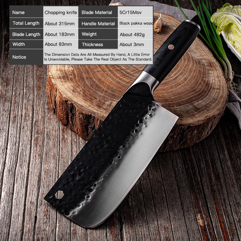 Newest Handmade 2 Pcs Butcher Knife Kitchen Cleaver High Carbon Clad Steel Slicing Knife For Chef Chopping Knife