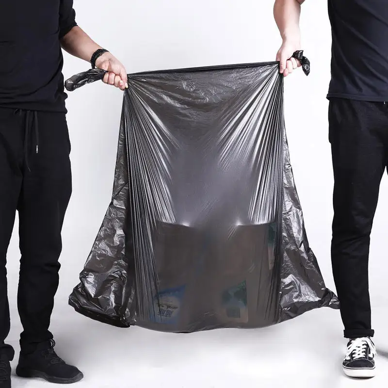 Üretici toptan destek özelleştirme büyük çanta 20 paket ağır 42 galon siyah yüklenici plastik çöp çöp torbası