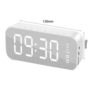 Luces de visualización de tiempo, altavoz portátil con alarma de espejo, Subwoofer BT 5,0, altavoz multifunción, compatible con tarjeta TF, AUX, Radio FM - Product Image 2