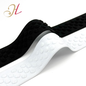 Shantou elástico fabricación al por mayor personalizada bola de lana convexa en blanco y negro 3,1 cm banda elástica - Product Image 1