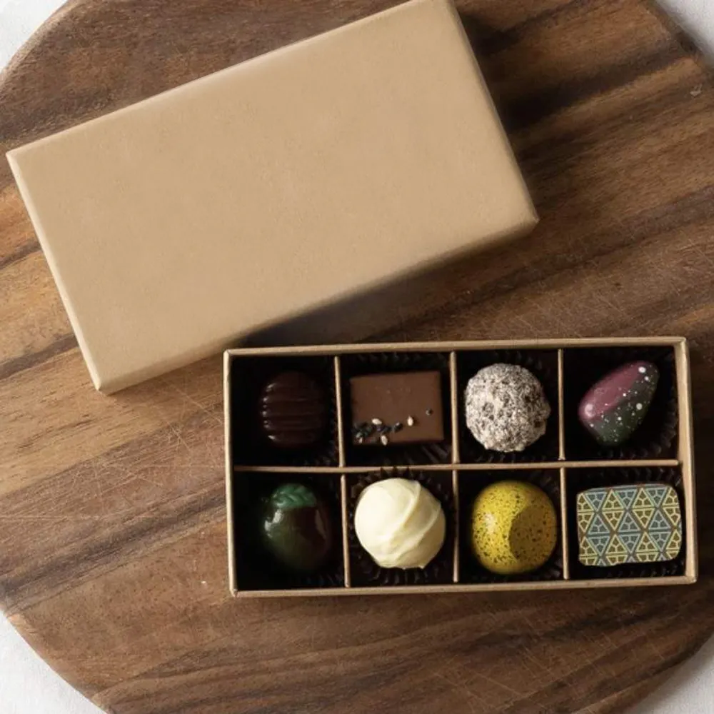 Cajas de embalaje con separadores de Chocolate y comida, embalaje ecológico de lujo, con diseño de logotipo personalizado, embalaje