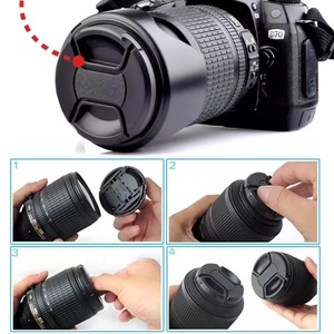Factory Supply Extra Strong Spring DSLR Camera Lens Cap 52/55/58/62/67/72/77/82mm Lens Protection <strong>Cover</strong> With Anti-lost Rope