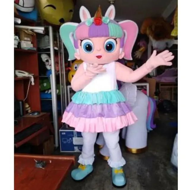 Funtoys CE Adulto Carino Deluxe Diva Unicorno Bambola Ragazza Del Costume Della Mascotte Di Natale del Vestito Operato Halloween Traje Per Adulti