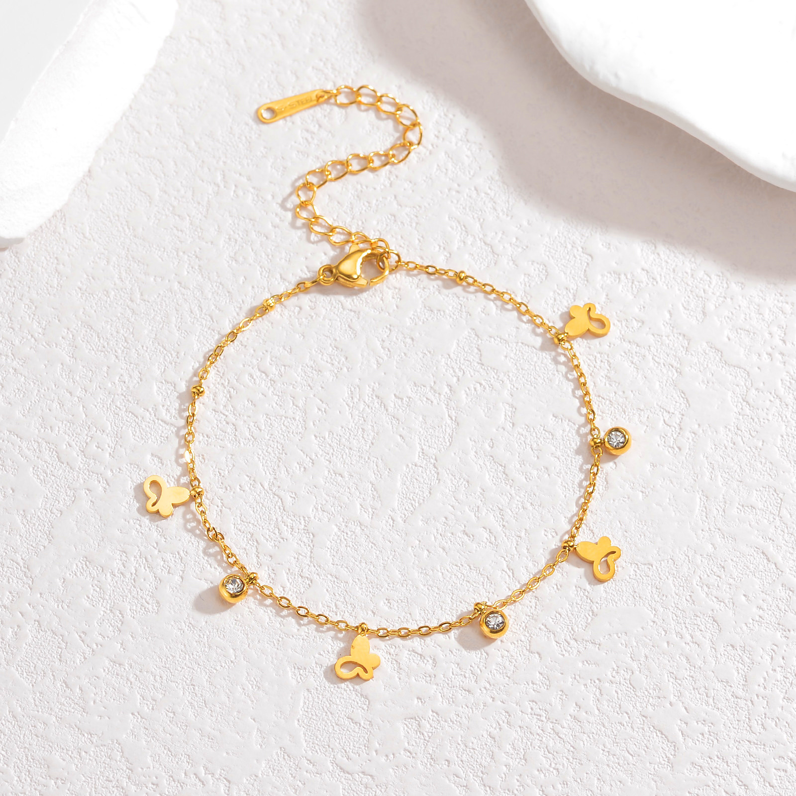 Pulsera mariposa (con agujero) - 18k