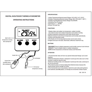 Medidor Digital de temperatura y humedad, pantalla LCD, Incubadora al aire libre, termohigrómetro con sonda para Sensor de huevos para incubar mascotas