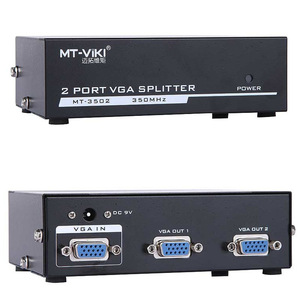 Divisor VGA alimentado por 1080p de alta resolución, 1 en 2, caja de distribución de vídeo, copia de señal, adaptador de corriente, accesorio de Audio y vídeo - Product Image 4