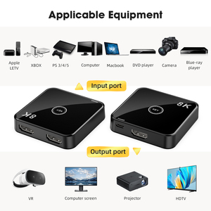 Conmutador HDMI bidireccional de 2 puertos 8K Transmisión bidireccional HDMI 2,1 Divisor de interruptor bidireccional 2x1 1x2