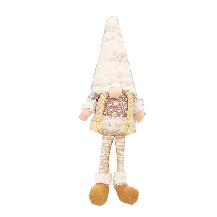 Penjualan Terbaik hadiah dekorasi boneka mewah mainan boneka Natal menyala baru boneka Elf Natal di bola Natal