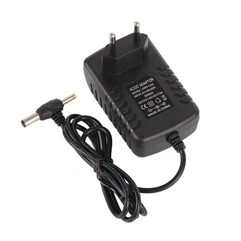 Adaptador de energia, adaptador de tomada dc para montagem de parede eua, europa, reino unido, 12v 2a, 24w, adaptador de energia ac e tomada de parede