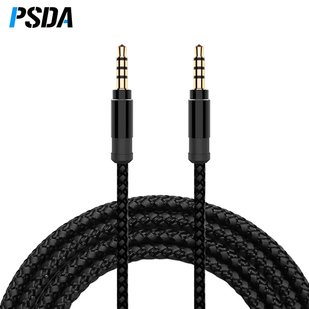 Cable de Audio para PSDA Jack de 3,5mm, Cable auxiliar de nailon trenzado de 3,5mm para coche, extensión de auriculares de 1,5 M y 3M para teléfono, MP3, auriculares y altavoz