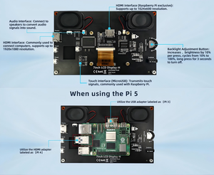 Lampone Pi 7 pollici Touch Screen IPS 1024x600 HD Display LCD per Raspberry Pi 4 5 modello B Jetson Nano PC - Product Image 6