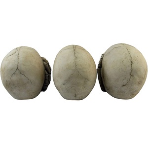 Üç reçine görmek duyurmak No Evil gerçekçi Mini kafatası figürleri Macabre cadılar bayramı gotik ev dekor - Product Image 4