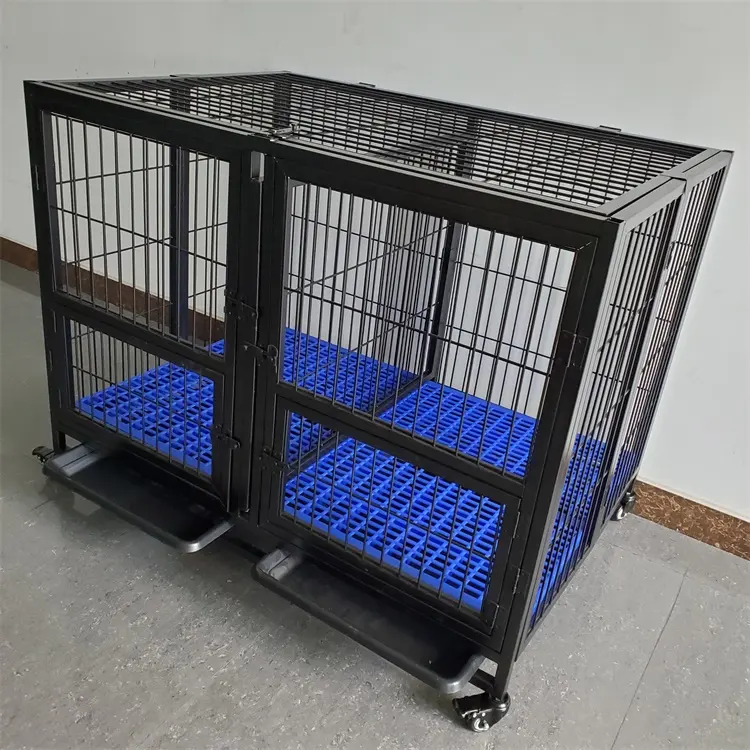 Yüksek kalite ve rahat özel tek katmanlı çift kapılı demir lüks katlanabilir köpek kafesi satılık