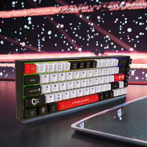 Teclado mecánico con cable de 68 teclas, diseño personalizado, combinación de tres colores, todas las teclas antifantasma, 19 modos de iluminación, retroiluminación LED