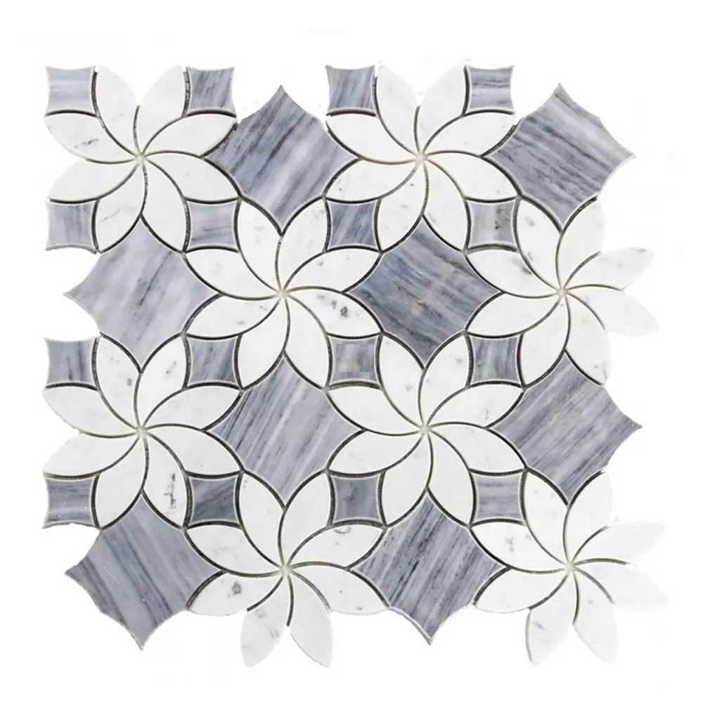 Azulejos de mosaico de flor árabe, jato de água telha para venda, azulejos de mármore branco