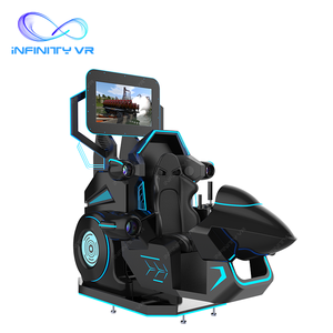 コマーシャルブラックVR360ゲーム1プレーヤーバーチャルリアリティプレイシートダイナミックモーションレースカーVrサンダーファイターシミュレーターマシン