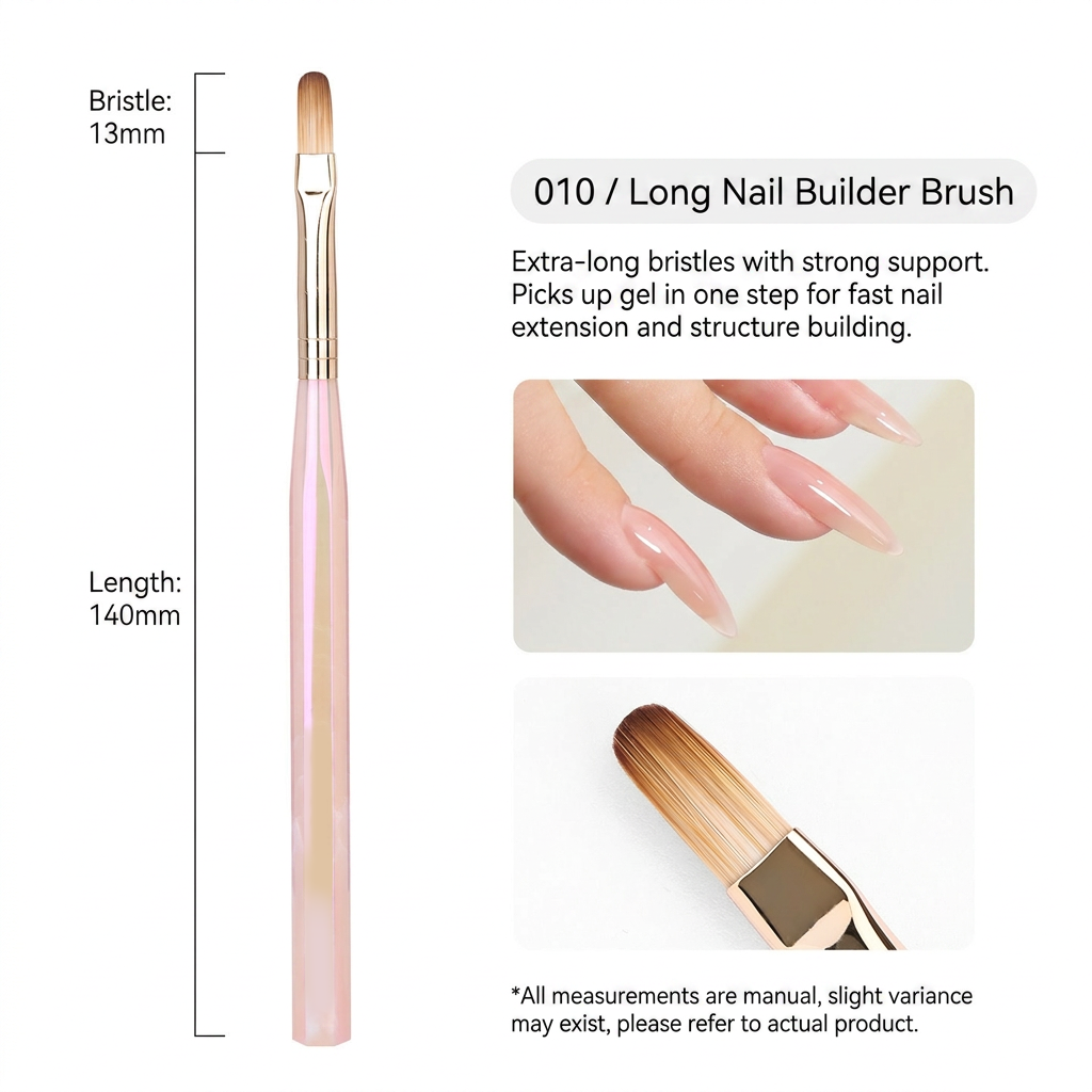 Pinceau long pour construction d'ongles